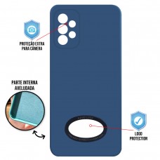 Capa para Samsung Galaxy A72 - Case Silicone Safe Glass Azul Índigo
